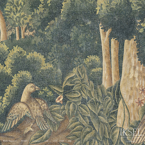 Современный обои - SC140 Birds Tapestry Original - Iksel Decorative Arts - природный мотив / панорамный / с рисунком животных