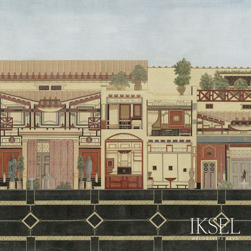 Современный обои - SC148 Roman Villa Original - Iksel Decorative Arts - панорамный / c геометрическим рисунком / городской мотив