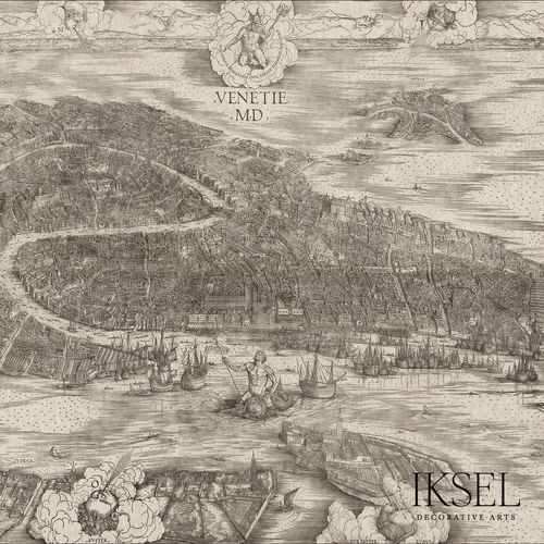 Современный обои - MU112 View of Venice Sepia Tones - Iksel Decorative Arts - панорамный / c геометрическим рисунком / городской мотив