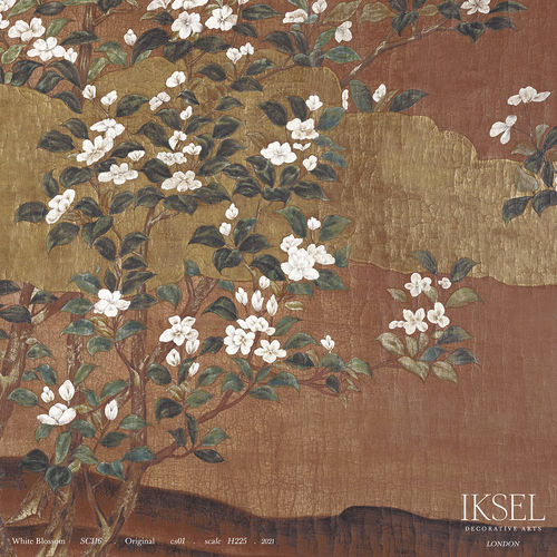 Современный обои - SC116 White Blossom Original - Iksel Decorative Arts - природный мотив / в цветочек / коричневый