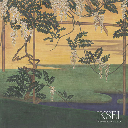 Современный обои - MU102 Wisteria in Landscape - Iksel Decorative Arts - природный мотив / в цветочек / с китайскими мотивами
