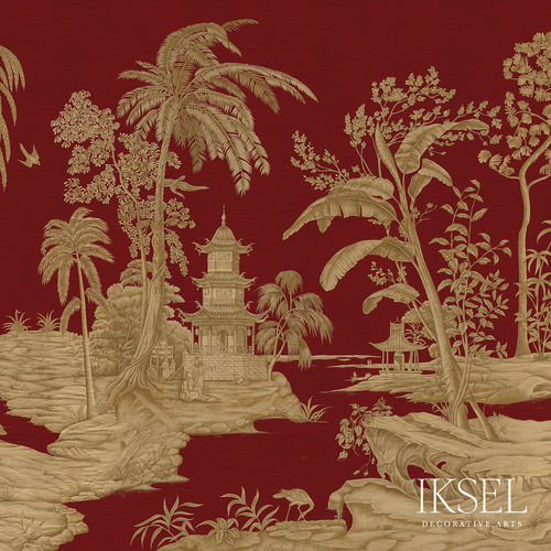 Современный обои - SC103 EXOTIC CHINOISERIE - Iksel Decorative Arts - из стекловолокна / виниловый / в цветочек