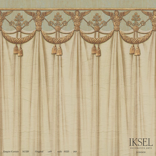 Современный обои - SC128 Empire Curtain  - Iksel Decorative Arts - панорамный / c геометрическим рисунком / белый