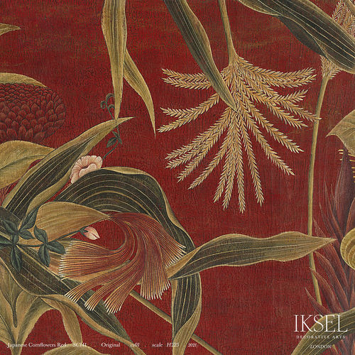 Современный обои - SC141 Japanese Cornflowers Red - Iksel Decorative Arts - природный мотив / в цветочек / панорамный
