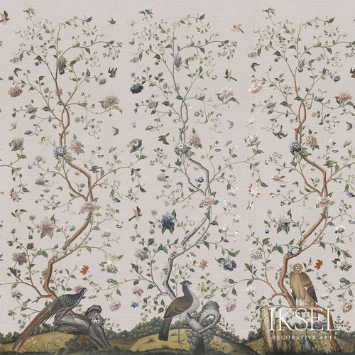 Современный обои - SC132 COSTERMANS GARDEN - Iksel Decorative Arts - из стекловолокна / виниловый / рисунок с животными