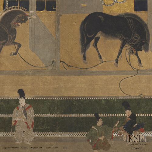 Современный обои - SC158 Japanese Stables - Iksel Decorative Arts - из стекловолокна / виниловый / с рисунком животных