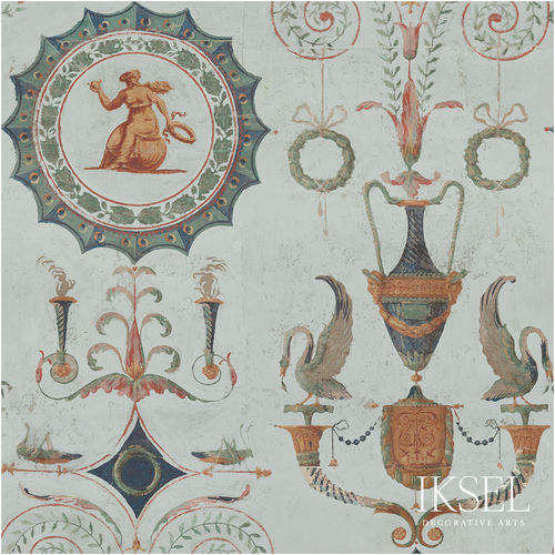 Современный обои - RW410 Directoire Medallions - Iksel Decorative Arts - из стекловолокна / виниловый / из ПВХ