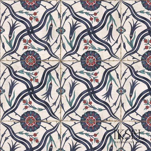 Современный обои - IZNIK CHARPI RW101 - Iksel Decorative Arts - из стекловолокна / виниловый / c геометрическим рисунком