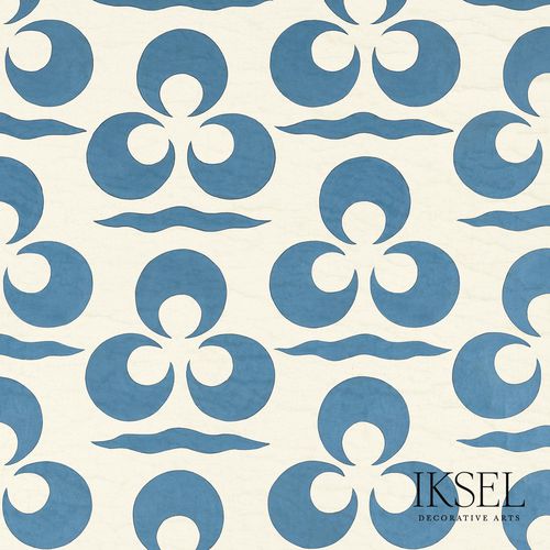 Современный обои - IZNIK CHINTAMANI AND CRESCENT CR45 ALBASTER BLUE RW111 - Iksel Decorative Arts - из стекловолокна / виниловый / рисунок с волнами