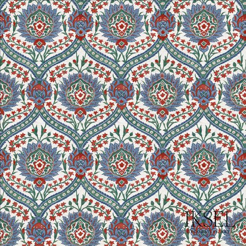Современный обои - RW107 IZNIK HAREM - Iksel Decorative Arts - из стекловолокна / виниловый / c геометрическим рисунком