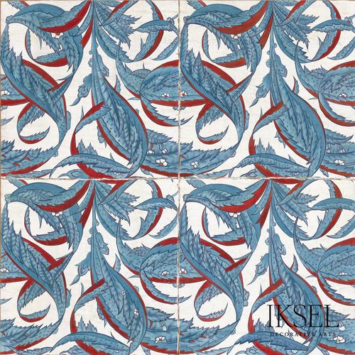 Современный обои - IZNIK LEAVES RW115 - Iksel Decorative Arts - из стекловолокна / виниловый / природный мотив