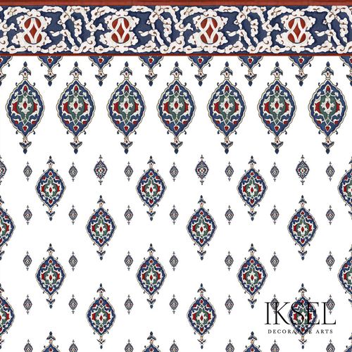 Классический обои - IZNIK SINAN P. RW103 - Iksel Decorative Arts - из стекловолокна / виниловый / c геометрическим рисунком