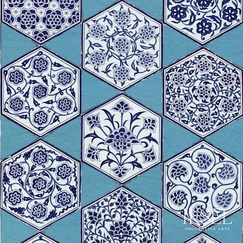 Современный обои - RW114 Iznik Star Tiles - Iksel Decorative Arts - из стекловолокна / виниловый / c геометрическим рисунком