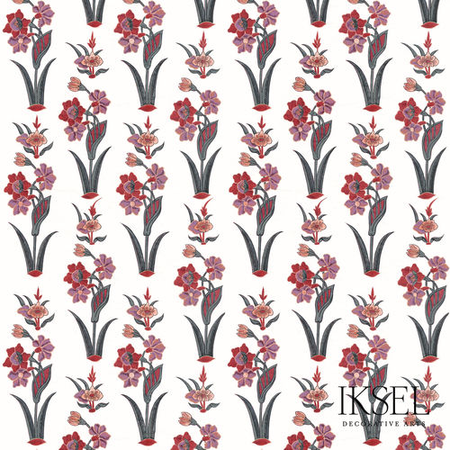 Современный обои - RW304 Large Boteh - Iksel Decorative Arts - из стекловолокна / виниловый / с цветочным мотивом