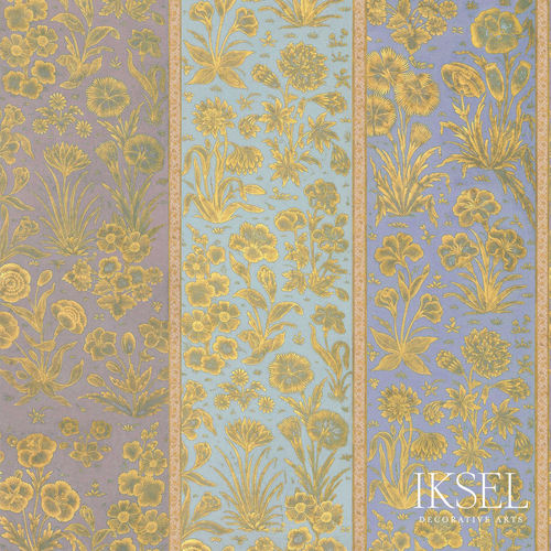 Классический обои - RW925 Kutch Behar Stripe cs01 Original - Iksel Decorative Arts - из стекловолокна / виниловый / в цветочек
