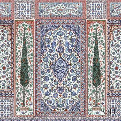 Современный обои - AR101 Iznik cs01 Original - Iksel Decorative Arts - из стекловолокна / виниловый / природный мотив