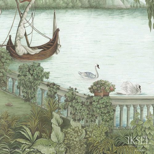 Современный обои - SC150 Swan Lake - Iksel Decorative Arts - виниловый / из стекловолокна / природный мотив