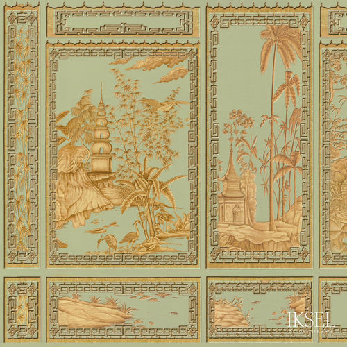 Современный обои - AR653 Chinois Key - Iksel Decorative Arts - виниловый / из стекловолокна / природный мотив