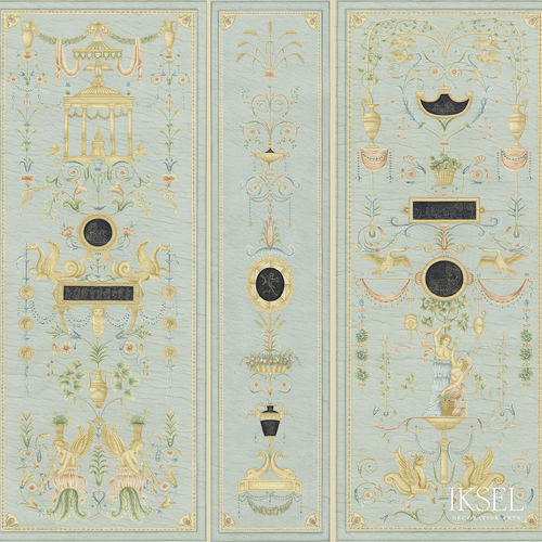 Современный обои - AR404 Directoire I - Iksel Decorative Arts - виниловый / из стекловолокна / в цветочек