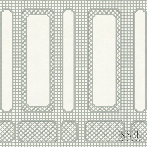 Современный обои - AR406 French Garden Trellis - Iksel Decorative Arts - виниловый / из стекловолокна / c геометрическим рисунком