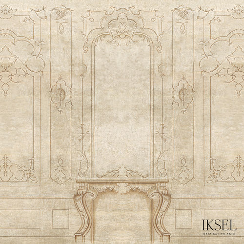 Современный обои - AR401 Louis XV Boiserie - Iksel Decorative Arts - виниловый / из стекловолокна / c геометрическим рисунком