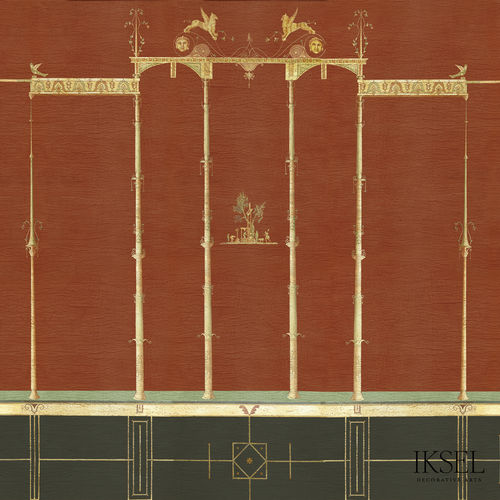 Современный обои - AR532 Red Pompeii - Iksel Decorative Arts - виниловый / из стекловолокна / природный мотив