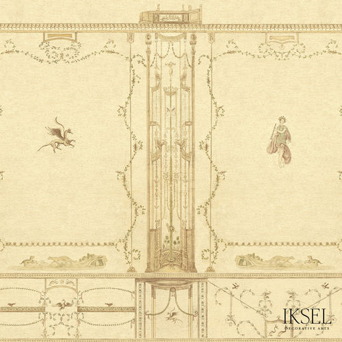 Современный обои - AR533 White Pompeii - Iksel Decorative Arts - виниловый / из стекловолокна / природный мотив