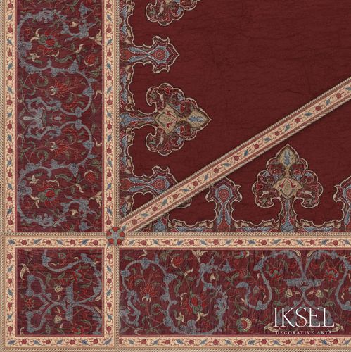 Современный обои - CE163T Aleppo Red Tented Ceiling - Iksel Decorative Arts - виниловый / из стекловолокна / природный мотив