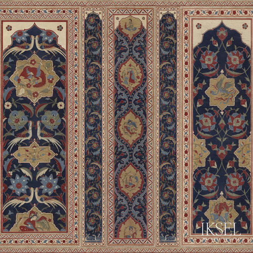 Современный обои - SC164 Aleppo Blue - Iksel Decorative Arts - виниловый / из стекловолокна / природный мотив