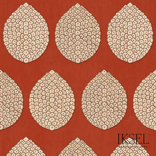 Современный обои - RW209 Pomegranate - Iksel Decorative Arts - виниловый / из стекловолокна / природный мотив