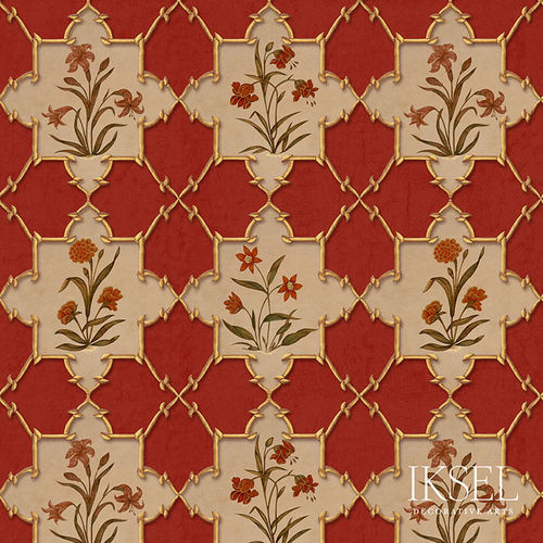 Современный обои - RW305 Rajmata Jali - Iksel Decorative Arts - виниловый / из стекловолокна / в цветочек