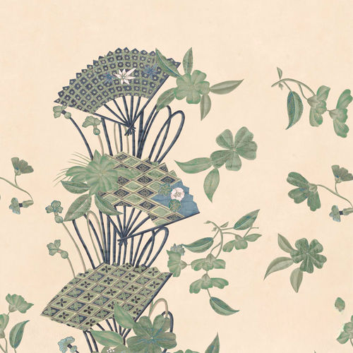 Современный обои - RW609 JAPANESE FANS P. - Iksel Decorative Arts - виниловый / из стекловолокна / природный мотив