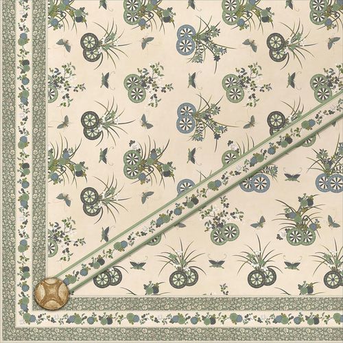 Современный обои - JAPANESE CHARIOTS CEILING CE608 - Iksel Decorative Arts - виниловый / в цветочек / зеленый