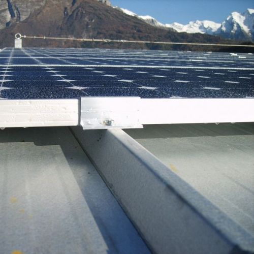Сэндвич-панель для кровли - ISOENERGY - ISOMEC - для фотоэлектрической панели / поверхность из алюминия / прокладка из полиизоцианурата PIR