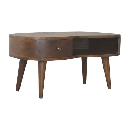 Журнальный столик скандинавский стиль - WAVE - Artisan Furniture - из цельной древесины / с основанием из цельной древесины / изогнутый