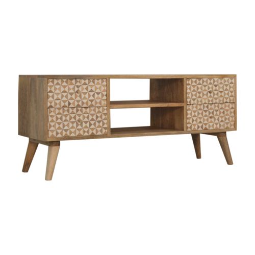 Тумба под телевизор скандинавский дизайн - SARINA  - Artisan Furniture - с выдвижными ящиками / с полками / из цельной древесины