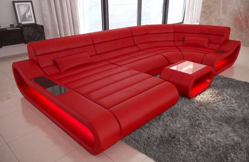 Модульный диван - Concept U - Sofa dreams - современный / из кожи / с опорой для ступней