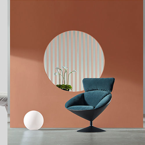 Современное кресло - UY - Zhejiang Sunon Furniture Manufacture Co., Ltd. - из бархата / с подголовником / серое