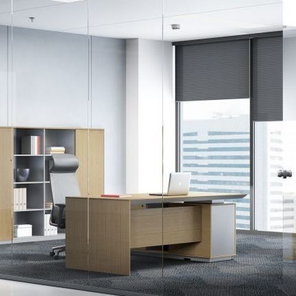 Напольный рабочий стол - Sirius II - Zhejiang Sunon Furniture Manufacture Co., Ltd. - современный / из фанерованной древесины / из орехового дерева