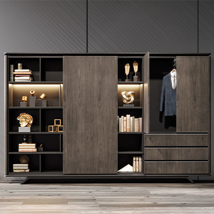 Современный шкаф для одежды - Altaes  - Zhejiang Sunon Furniture Manufacture Co., Ltd. - из дерева / с раздвижными дверями / со встроенным освещением