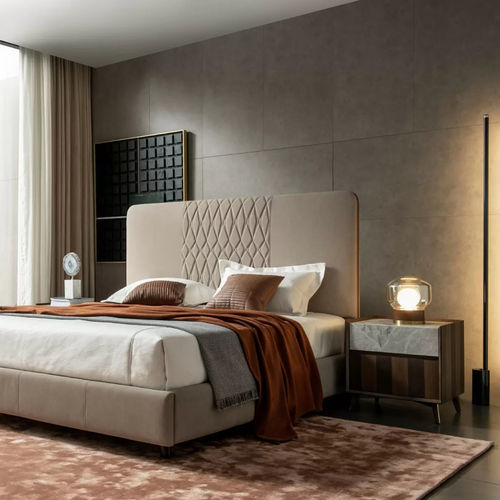 Современный ночной столик - L12 - Zhongshan Four Seas Furniture MFG. Ltd. - из фанерованной древесины / с основанием из фанеры / прямоугольный