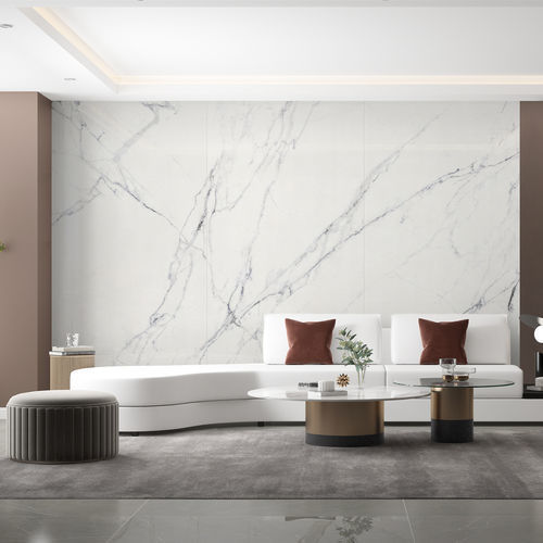 Плита из камня из спеченного камня - CARRARA  - Guangdong Overland Ceramics Co., Ltd. - для внутренней компоновки / полированная / матовая