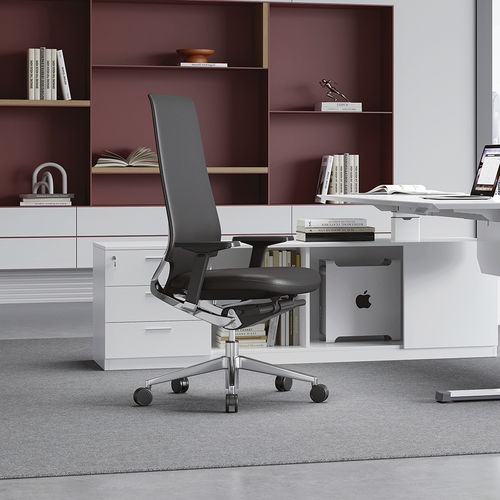 Современный стул для офиса - Arco - Foshan Orcco Furniture Co., Ltd. - для интерьера / из кожи / с основанием из полированного алюминия