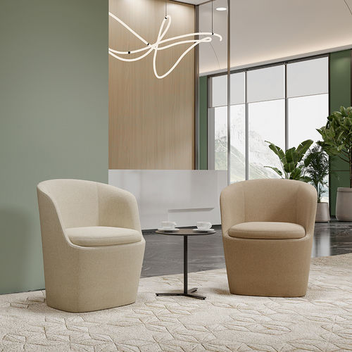 Современное кресло для посетителей - Lola Public - Foshan Orcco Furniture Co., Ltd. - из кожи / из стали / бежевое