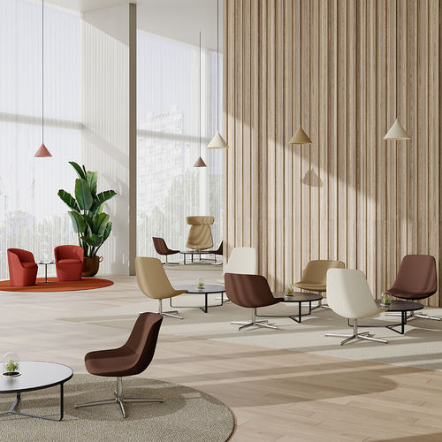 Современный стул для посетителей - Lola Public - Foshan Orcco Furniture Co., Ltd. - для интерьера / из ткани / с основанием из стали