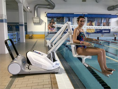 Электрический подъемник для пациентов - I-SWIM 2 - AUTOLIFT Srl - гидравлический / с регулируемой высотой / на рейке