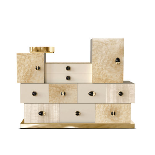 Современный комод - MATRIOSKA CHEST - Hommés Studio - из дерева / из никеля / из полированной нержавеющей стали