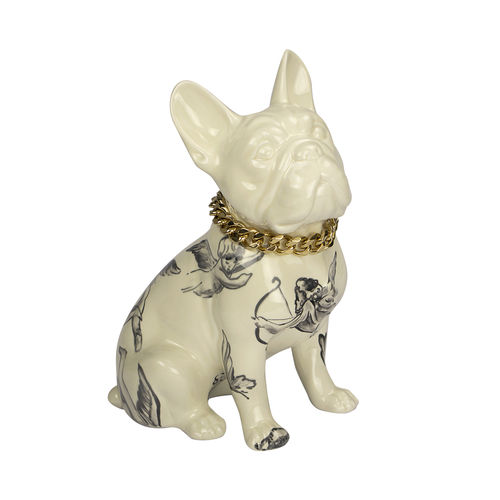 Скульптура из керамики - FRENCH BULLDOG - Hommés Studio - из нержавеющей стали / для наружного применения / для профессионального использования