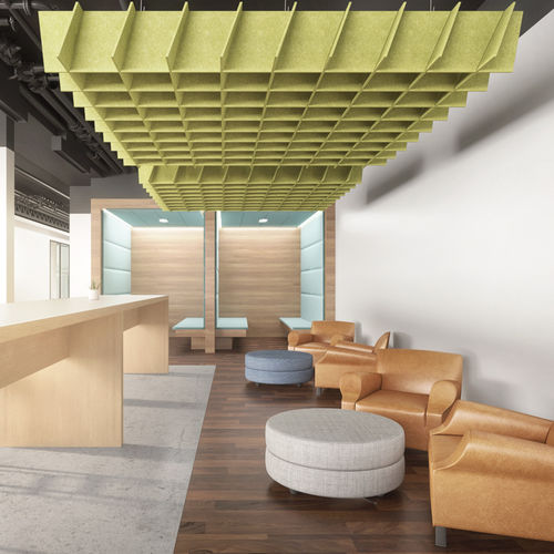 Акустический баффл из ПЭТФ - ALPHA CANOPY - DYNAMIC - The Acoustics Company SAS - подвесной / из долговечных материалов