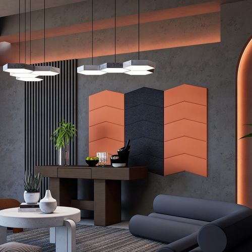Акустическая панель для стены - MOSAIC - The Acoustics Company SAS - из ПЭТФ / из ткани / с геометрической структурой